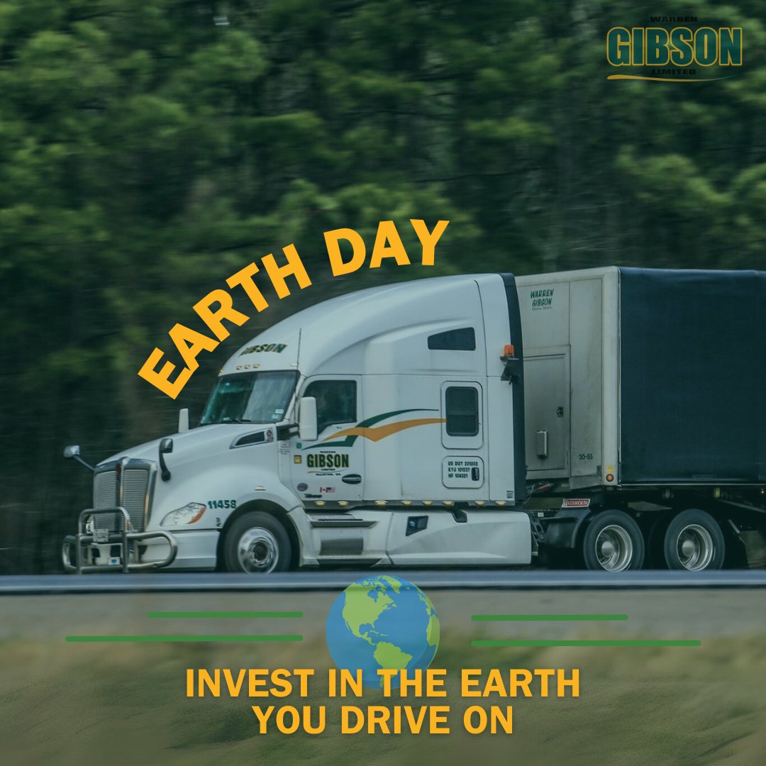Every mile we drive, we're committed to protecting our planet. 🌍 
Happy Earth Day! Let's keep rolling towards a greener future together. 🌱♻️ 

#WarrenGibson #EarthDay #SustainableTrucking #GreenLogistics
