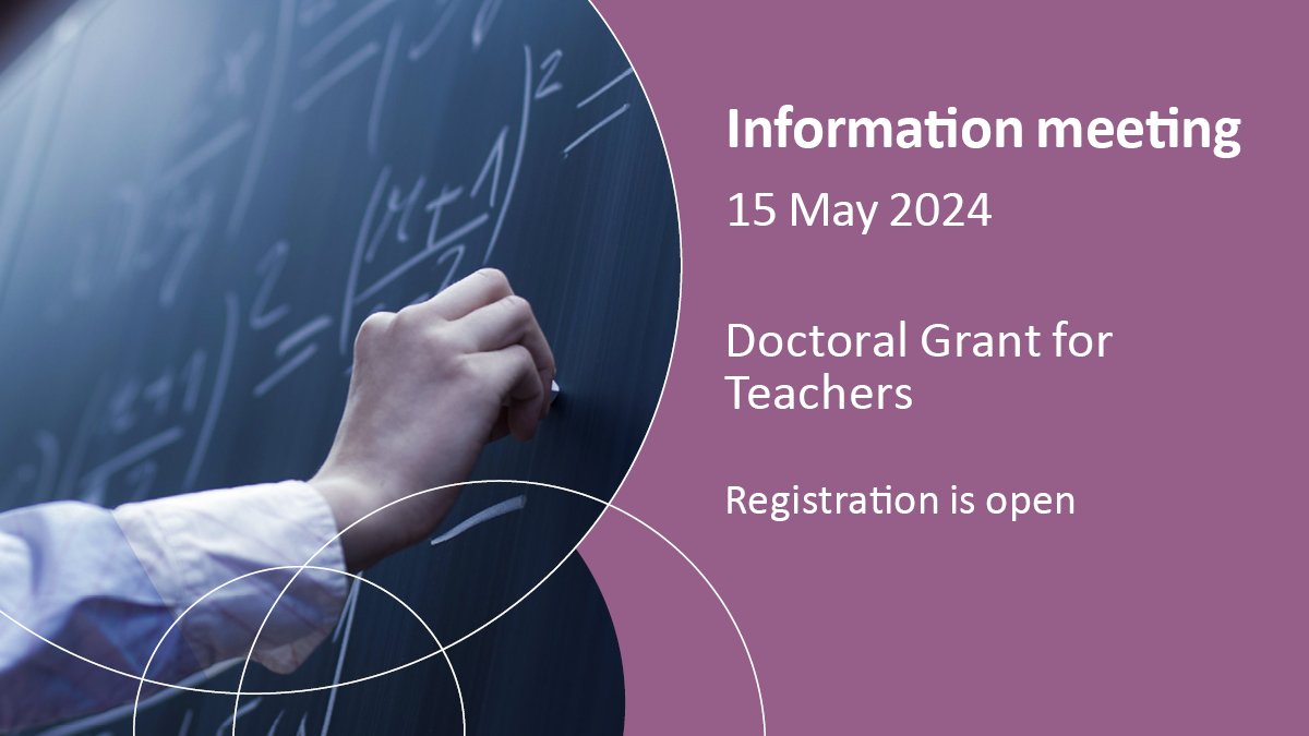 Do you want to know everything about the Doctoral Grant for Teachers? Join the online information meeting on 15 May at 1.30 pm and learn how to get started and how to write an scientific research proposal. nwo.nl/en/researchpro…