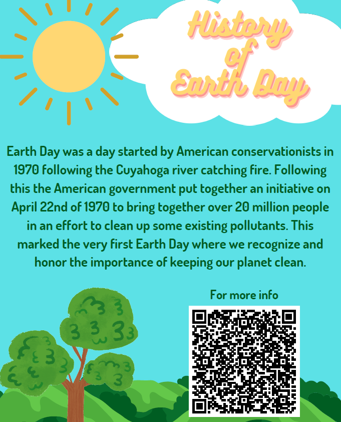 Happy Earth Day Residents! It has been over five decades since the first officially  recognized Earth Day. Now close to 190 countries celebrate this day and work to save the planet!