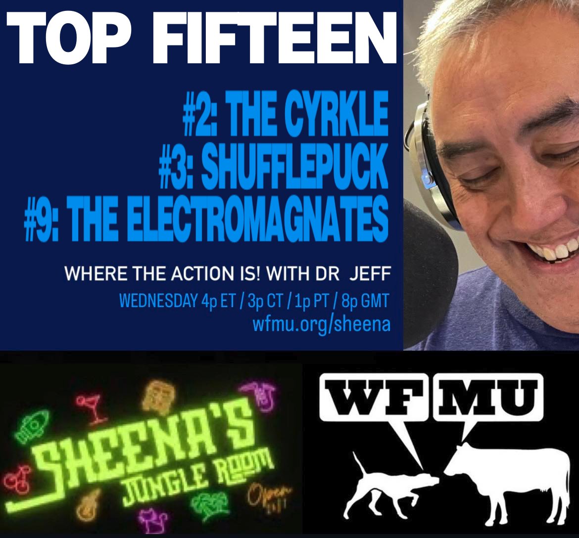 WFMU's Where The Action Is! with spins and chart showings for The Cyrkle, Shufflepuck (from 'Generation Blue') and The Electromagnates, all with music at bigstirrecords.com! Hear the Action:
wfmu.org/playlists/WH
#WFMU #WhereTheActionIs #IndieRock #GeekRock #SunshinePop