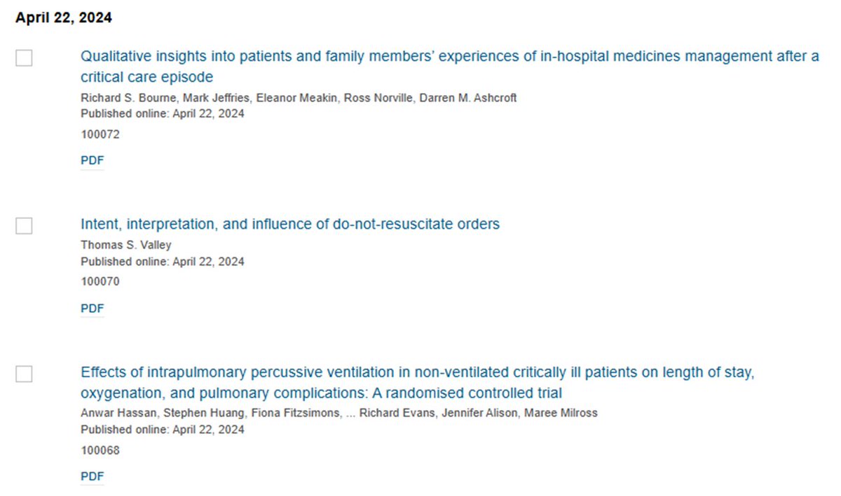 🏅Congrats to #journal_CHESTCritCare on our 1st day 1 3⃣ new pubs! 1⃣ @tsvalley's 🌟editorial🌟 re: clinician perception of DNR/DNI orders: chestcc.org/article/S2949-…