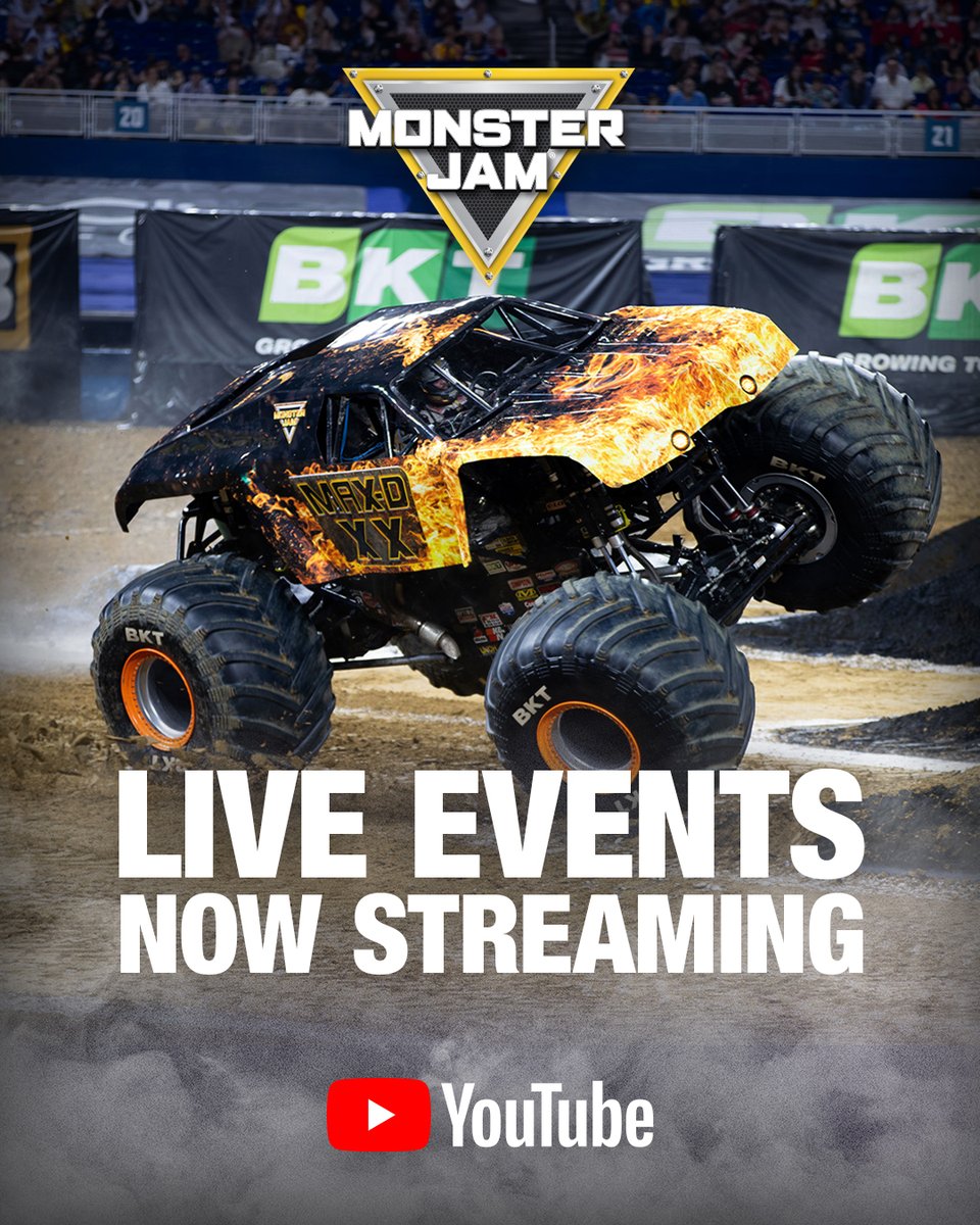 🚨 Monster Jam events now streaming LIVE every weekend on YouTube and for the very first time watch all the Monster Jam World Finals XXIII events LIVE on YouTube 
 
Learn more at feld.ly/b4dr4w 

#MonsterJam #MonsterTrucks