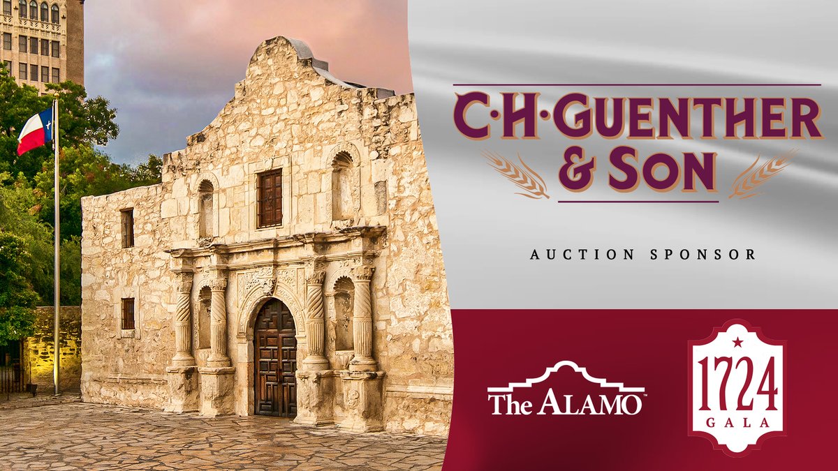 Thank you to C.H. Guenther & Son for being an Auction Sponsor at the Alamo’s 1724 Gala! If you’d like to support our efforts, become a member of Friends of the Alamo (bit.ly/3v8ShW0), or donate to the Remember the Alamo Foundation today! bit.ly/3soNE9p