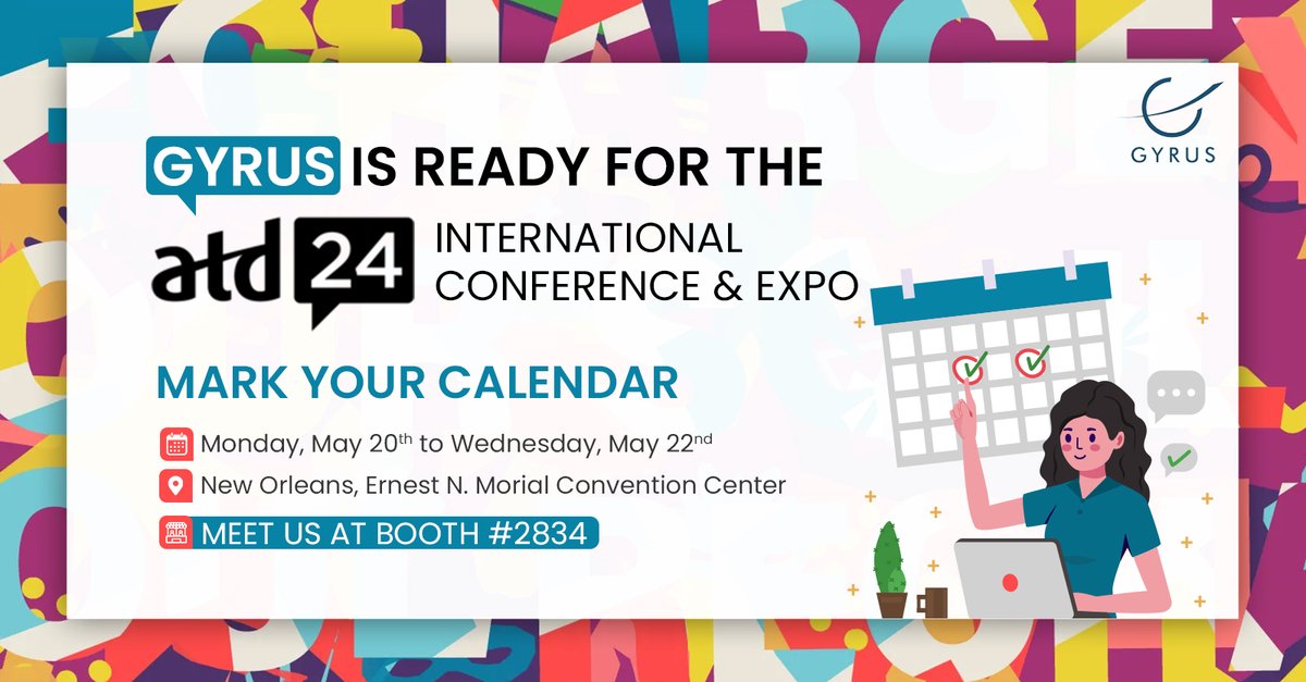 #NewOrleans, here we come

#Gyrus is gearing up for #ATD24 at the Ernest N. Morial Convention Center. Visit us at Booth 2834 from May 20th to 22nd for an exclusive look at our latest tools and technologies designed to take your training to the next level.

bit.ly/448vmKn