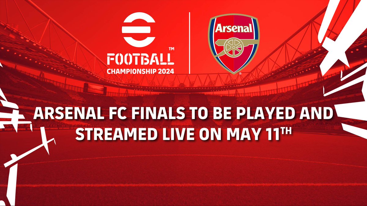 The @Arsenal #eFootball Championship 2024 Finals will now be played and streamed on 11th May 2024🔴 Mark your calendars and set your reminders to catch all the action! 🗓️ #BeChampions