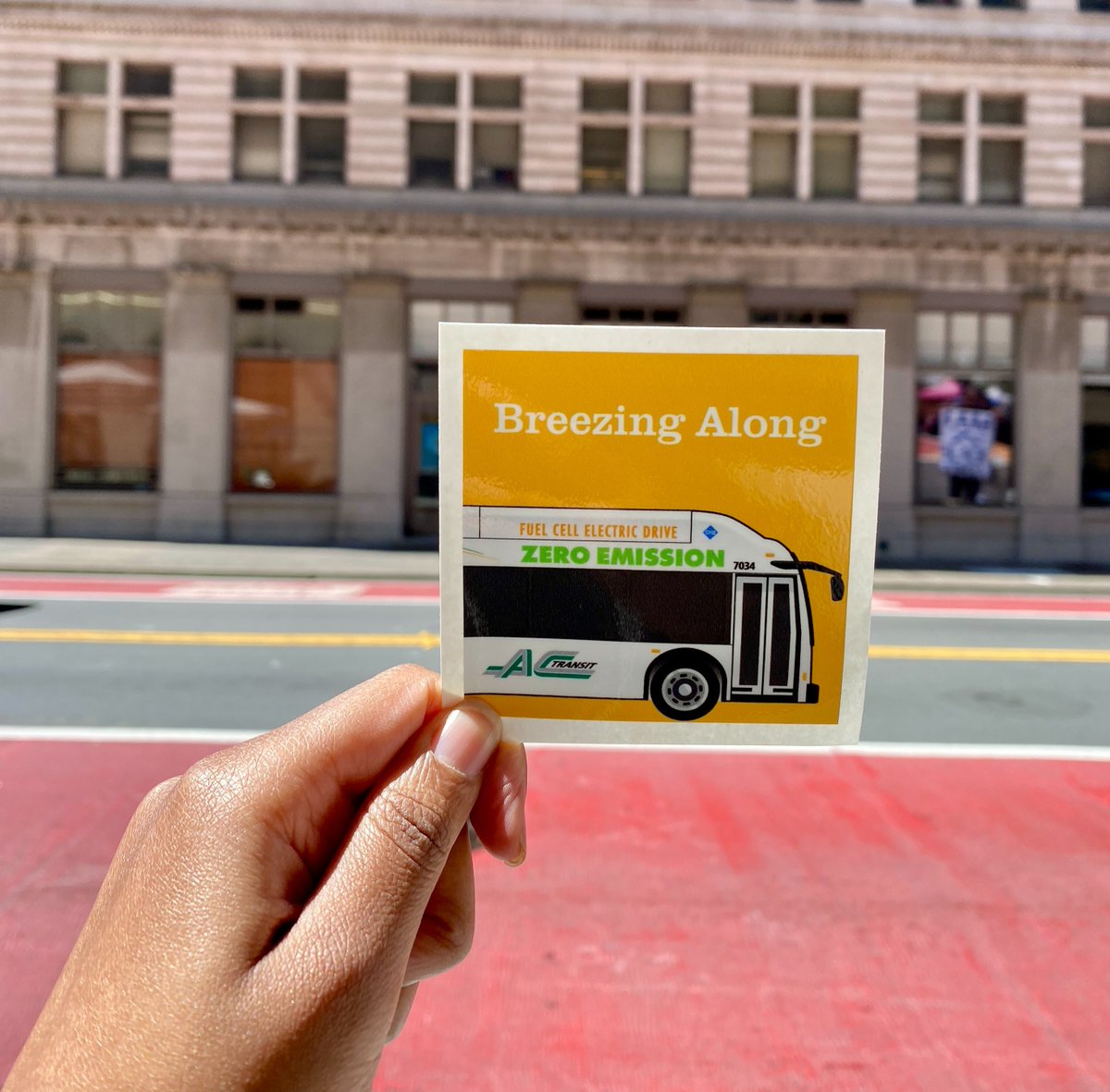 🌍 Happy Earth Day! 🌿 Celebrate with us by picking up our Zero Emission Bus sticker at our Customer Service Center while supplies last. Let's cherish our planet together! Location: 1600 Franklin Street, Downtown Oakland