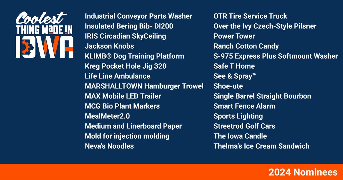 IowaABI's tweet photo. The first round of voting for the inaugural #CoolestThingIA contest is officially OPEN! 🎉
Visit https://t.co/JIB5kyQE8Z to learn about all of these cool 😎 nominees & vote for your fav. to advance to the Top 16! Voting ends 4/30.
Thank you to our sponsor, @MidWestOne Bank https://t.co/SVP3uEAkIt