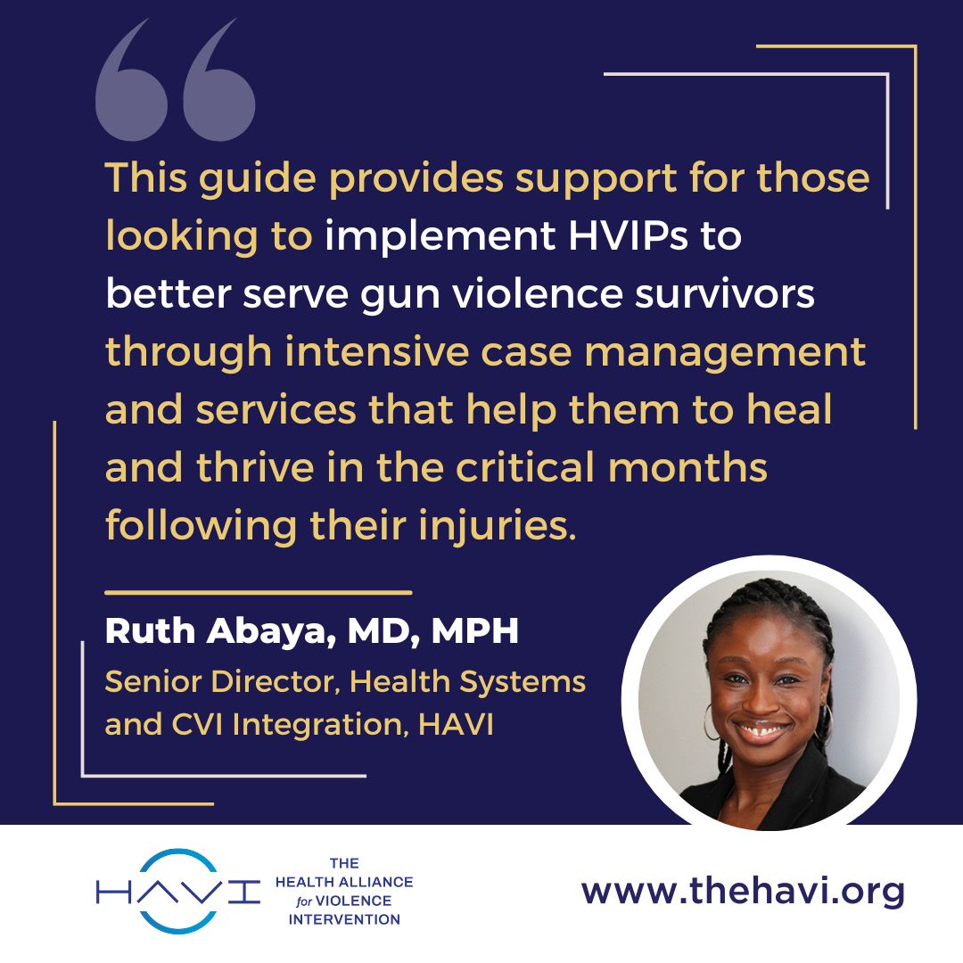 Hospital-based violence intervention programs (#HVIPs) reduce gunshot victim reinjuries, lowering the human and financial costs of gun violence. Our new HVIP implementation guide, released with @everytown, offers a costing tool that can be tailored to specific needs & budgets–