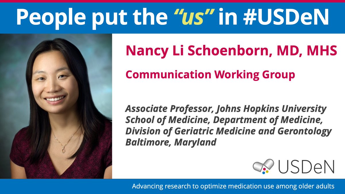 “Reducing unnecessary or inappropriate interventions and aligning the care we provide with patient priorities are at the core of my research agenda.” --#DrNancySchoenborn @JHGeriatrics Read her #USDeNpeople interview: deprescribingresearch.org/nancy-li-schoe… #Deprescribing #OlderAdults