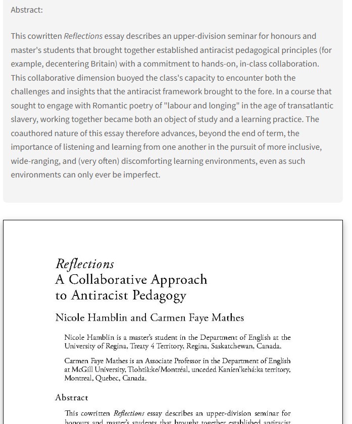 Reflections essays on pedagogy in the new ECF special issue include:
'A Collaborative Approach to Antiracist Pedagogy,' by Nicole Hamblin and Carmen Faye Mathes
muse.jhu.edu/pub/50/article…
ECF 36.2, April '24, pp. 315-322
#18thCentury #19thCentury #Romanticism
Read ECF @ProjectMUSE !