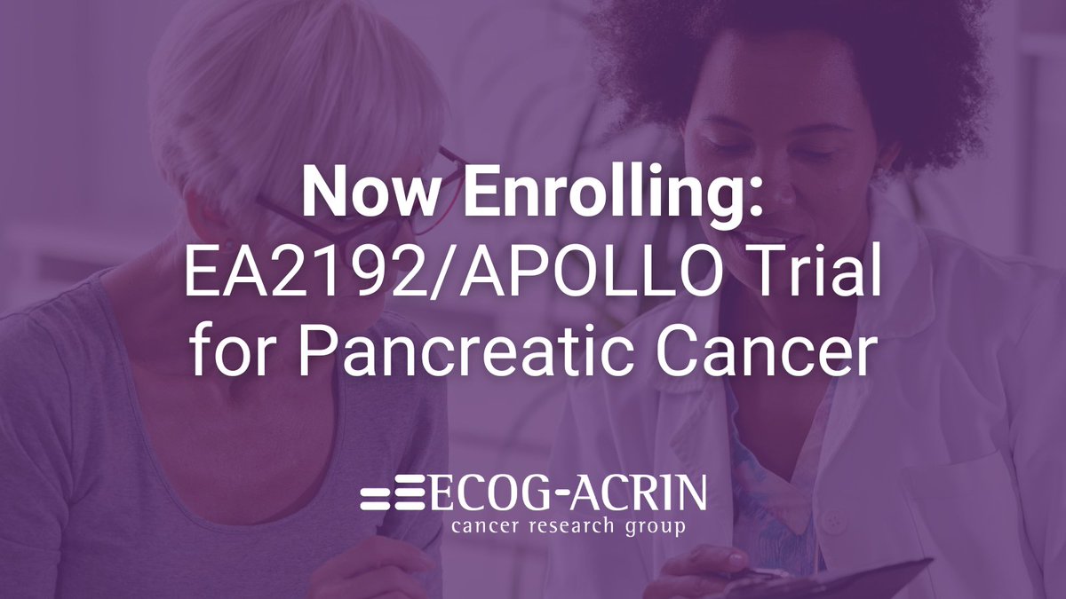 You may be eligible to participate in a #PancreaticCancer study, EA2192/APOLLO, for patients with #PancreaticCancer that has been surgically removed and has a BRCA1, BRCA2, or PALB2 mutation. Learn more: bit.ly/apollo-trial #pancsm