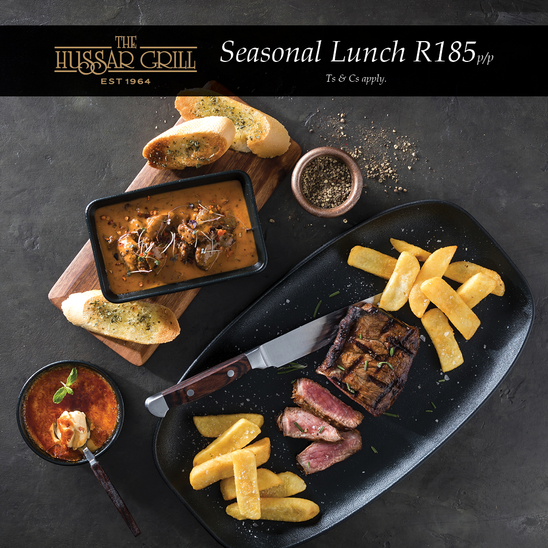 Don't miss the Seasonal Lunch Special on offer at The Hussar Grill, nationwide 🇿🇦 Enjoy 2 decadent courses for R185pp. Available Mon-Sat, 12-4pm. T&C’s Apply! Book at your favourite Hussar Grill branch today 🍽️🇿🇦 restaurants.co.za/search?q=hussa…