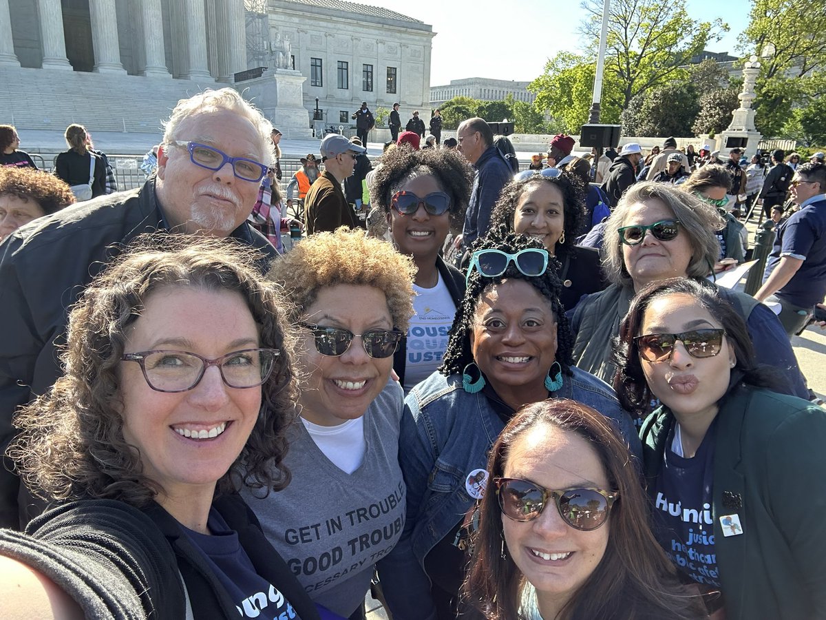 At the Supreme Court today with @homeless_law and advocates from across the country to get the message out the HOUSING ends homelessness, not fines or jail. #HousingNotHandcuffs!