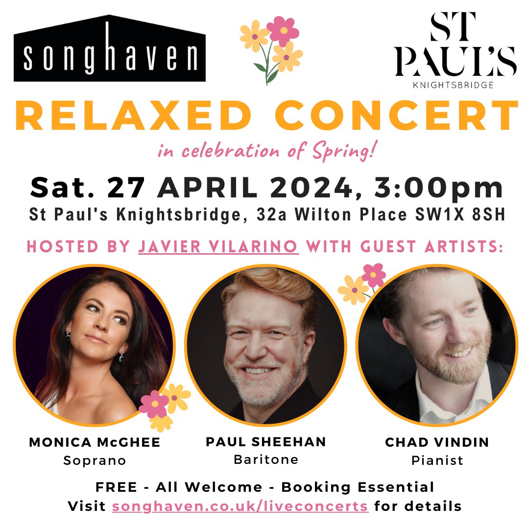A stellar lineup for Saturday’s #relaxedconcert in celebration of Spring at @StPKbridge. Professional music in a JOYOUS, inclusive and proudly #dementiafriendly atmosphere with singalongs & tea! 🎶💕✨🫖 (Do check your journey in advance as there is a protest in nearby Hyde Park)