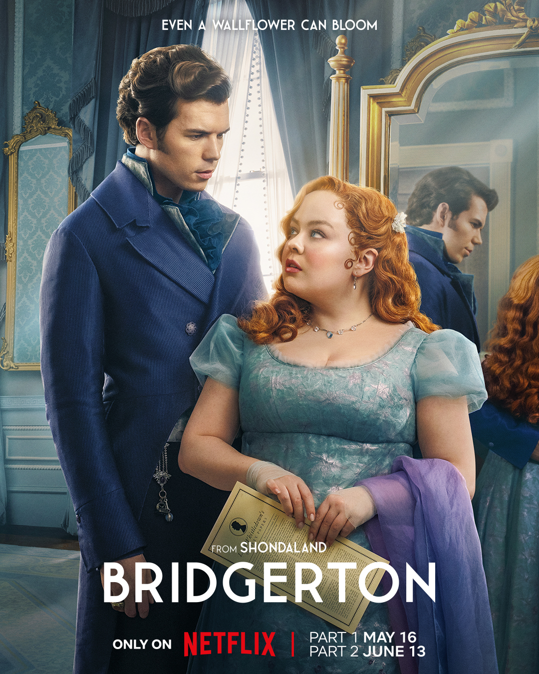 Nicola Coughlan & Luke Newton in nieuwe Bridgerton S3 poster op Netflix België