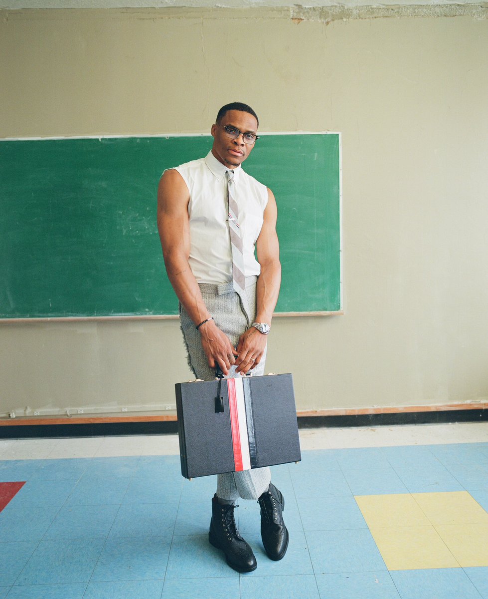 … show and tell … russell westbrook wears thom browne for system magazine. @russwest44 @SystemMagazine #thombrowne #russellwestbrook