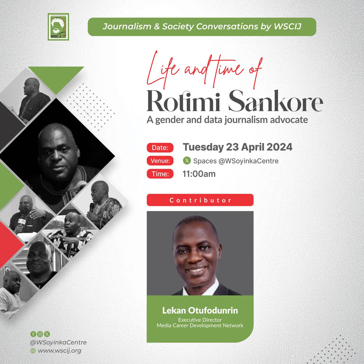 What are late @RotimiSankore's impacts as a mentor for young journalists, and advocate for aspiring journalists and those from underrepresented groups? Join @lotufodunrin, ED, @Mediacareerngr at the #WSCIJConversations👉bit.ly/49EIicb
