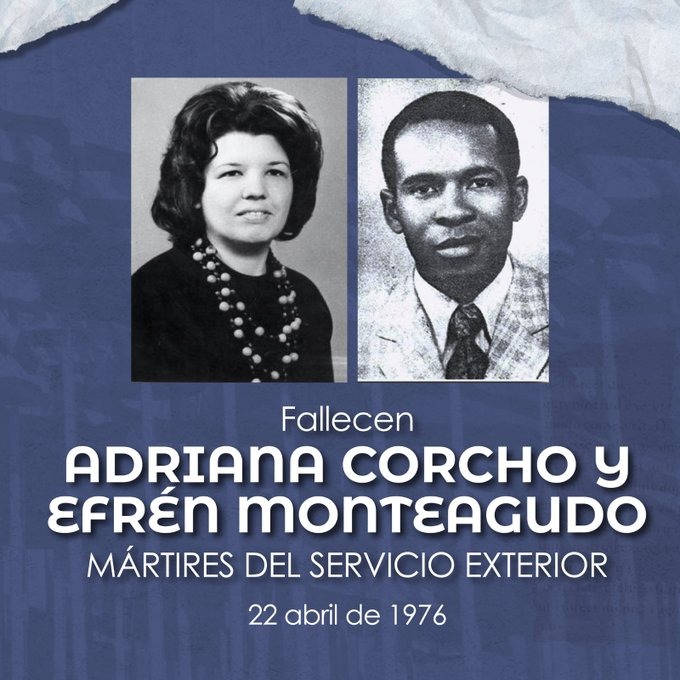 Rendimos merecido homenaje a los funcionarios del servicio exterior Adriana Corcho y Efrén Monteagudo, quienes resultaron víctimas del terrorismo contra nuestro país mientras cumplían con su deber en la Embajada de #Cuba en Portugal. Hoy y siempre, #TenemosMemoria 🇨🇺