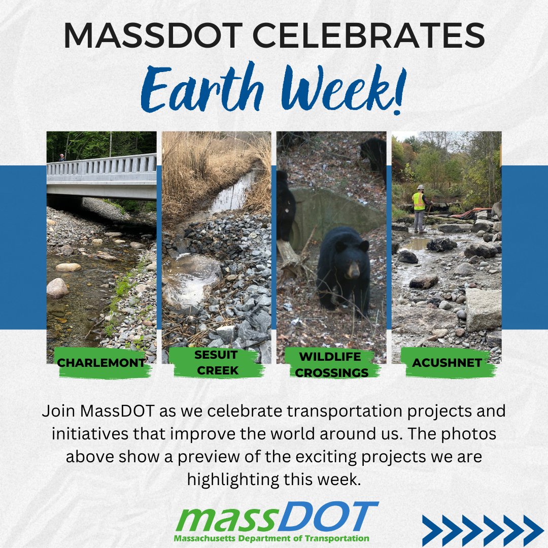 Happy #EarthDay2024 🌍! All this week MassDOT will be highlighting our latest work on sustainability and environmental projects across the region and will kick off our Did You Know series to share fun facts about the work we do across the state.