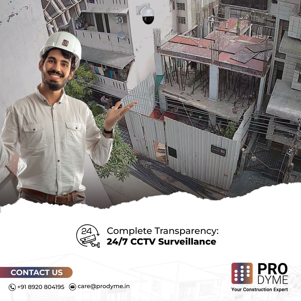 At Prodyme, we believe in transparency at every stage of construction. That's why we provide 24/7 CCTV surveillance.

.
#HomeConstruction #HomeRenovation #HomeBuilders #Construction #Renovation #CCTVAccess #HomeInterior #ModernHomes #ModernHomeConstruction #DelhiNCR #ProdymeHomes