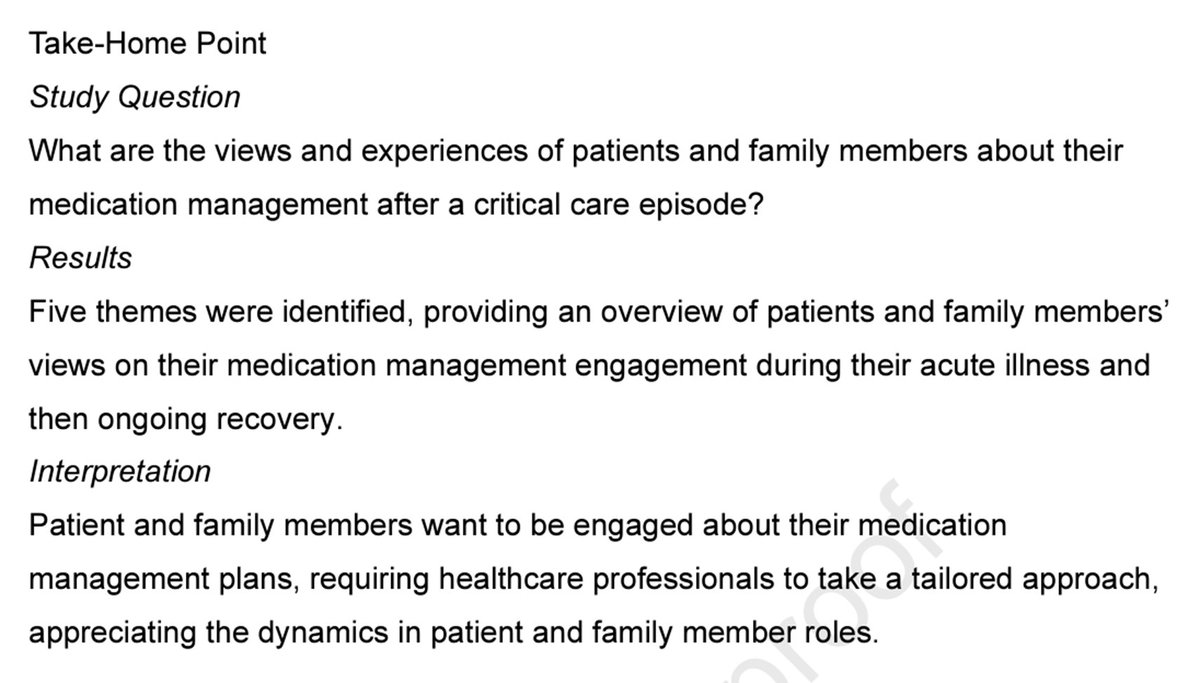 3⃣ @RSBournie et al explore #ICU patient/family experience w meds management on transition to hospital wards: 💉💊 chestcc.org/article/S2949-…