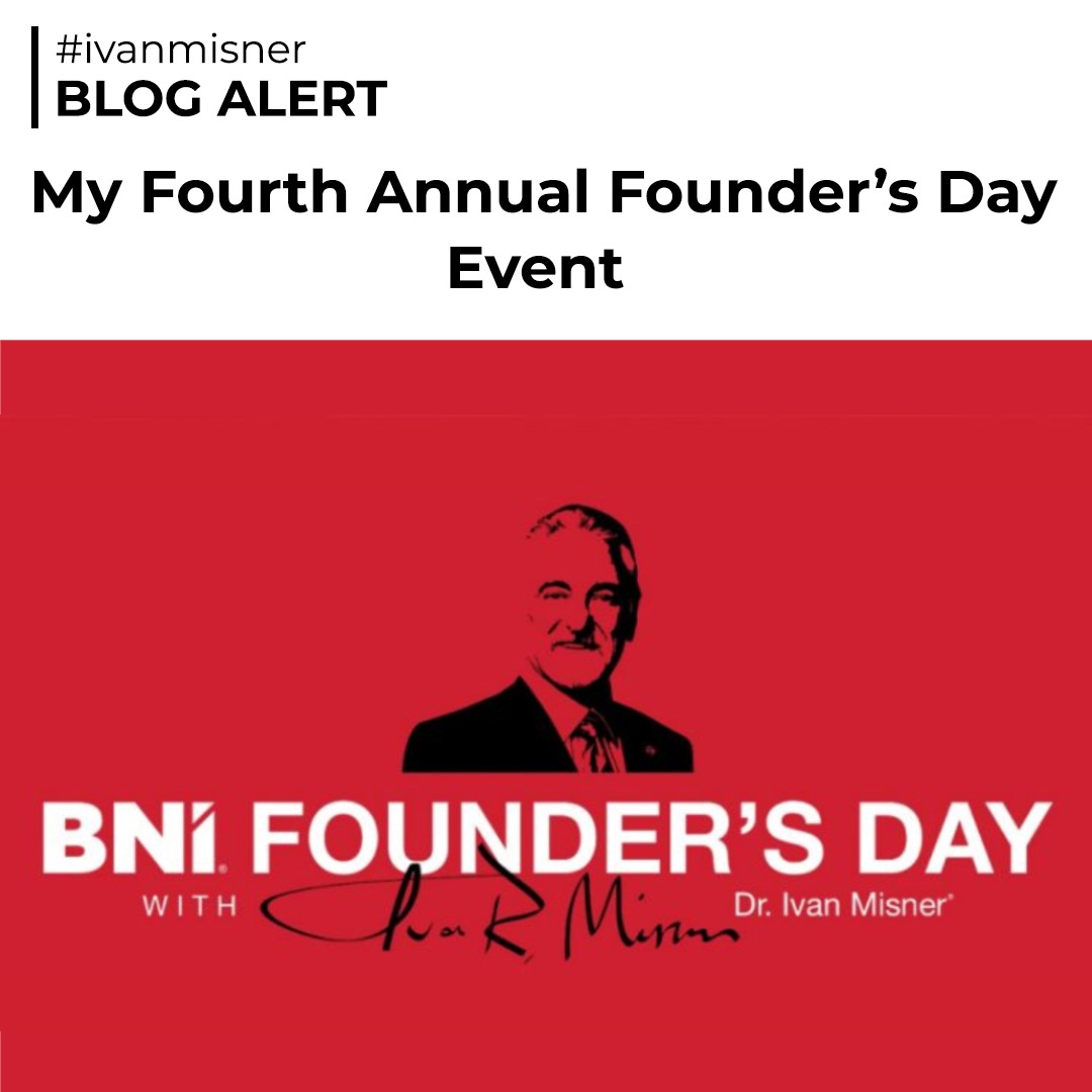 June 27, 2024, is the day I will meet with BNI Members from around the world. I invite all BNI members (who are not serving as a BNI Director or Coach) to apply. bit.ly/44qJi2R

#BNI #FoundersDay #IvanMisner