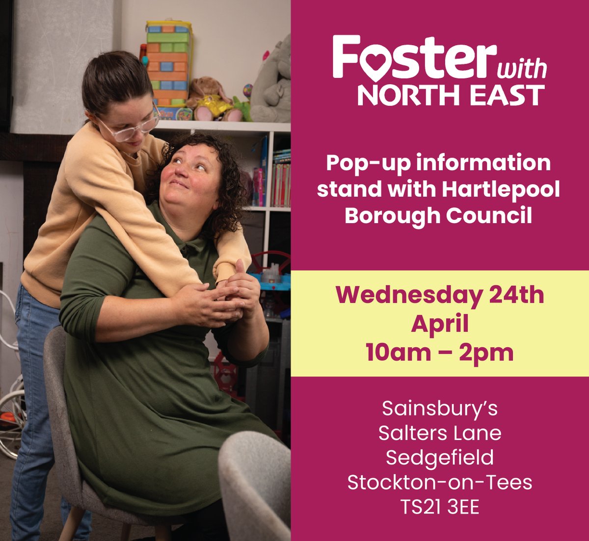 2/2: It's a great way to find out more about fostering in a relaxed setting. Our fostering team will be on hand to chat to you about fostering and how it can fit into your life and point you towards finding out more about starting your fostering journey.