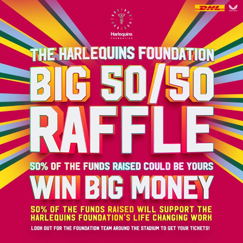Are you ready for the Big 50/50 Raffle?! 🤔 Get your tickets this weekend and be in with the chance of winning 𝗕𝗶𝗴 when @harlequins take on Saints at #BigSummerKickOff 🎟️😎 #5050Raffle #COYQ #ChangingTheGame