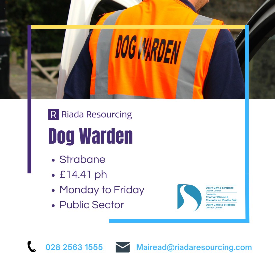 Dog Warden, Strabane 📍 Join Derry City & Strabane District Council 📲 vacancies.riadaresourcing.com/vacancies/3440… #nijobs