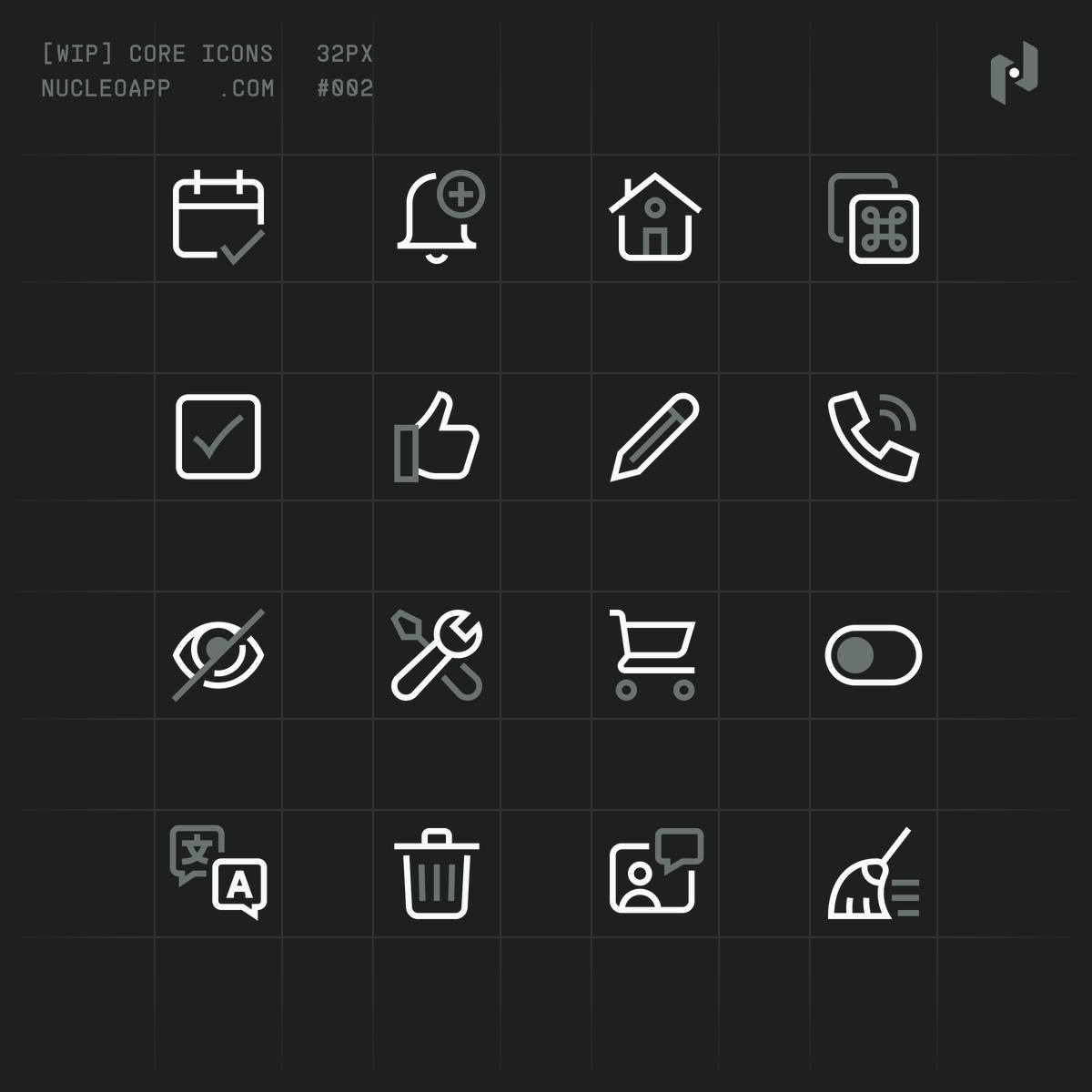 [WIP] Core Icons 32px — Week 2