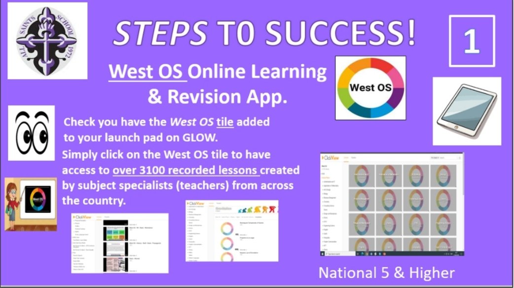Each day this week, we will be highlighting a different revision resource available to Senior Phase learners to support their study 📚. In the spotlight🔦 today, is the online learning 💻🧑‍🏫 & revision tool West OS ✅ #exams @allsaintsrcsec @WpsamanthaH