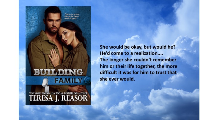 RT@teresareasor Building Family (Book 10 of the SEAL Team Heartbreakers) Zoe is injured in a terrible car accident, when she finally opens her eyes, she doesn’t remember her husband of 10 years or their life together. Can they start over? amazon.com/Building-Famil…