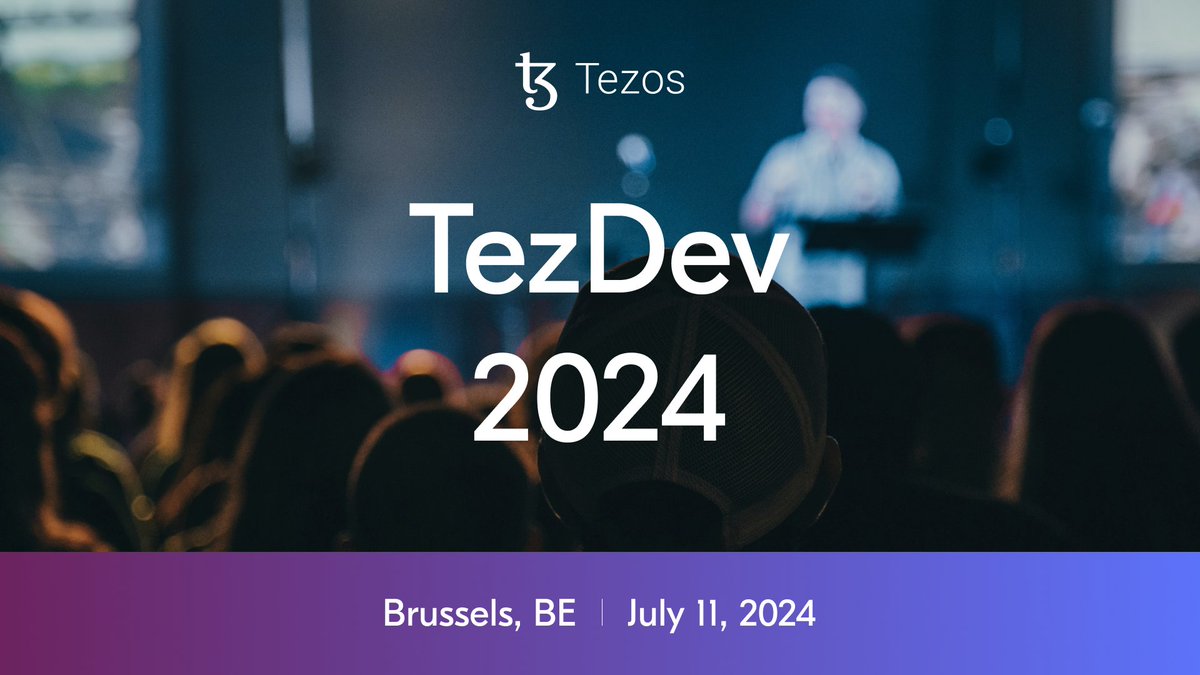 #TezDev 2024 is coming. 👀 Tezos’ flagship annual conference is coming to #EthCC for community members, builders, partners, and Web3 enthusiasts. Thursday, July 11 in Brussels, Belgium, next to EthCC. Stay up to date on TezDev 2024 announcements, the agenda, and ticket