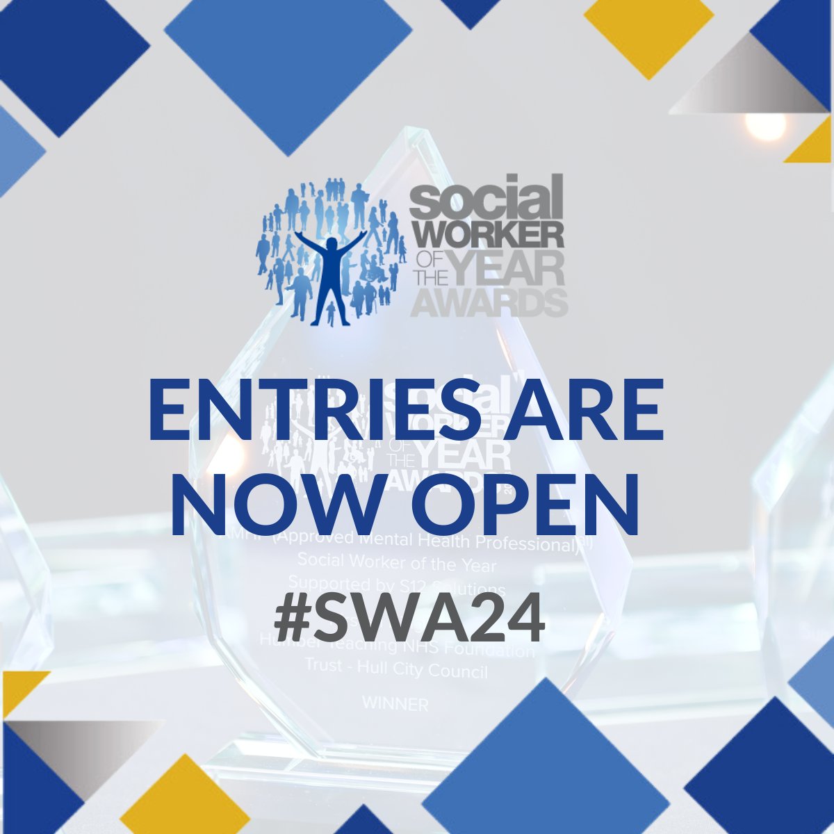 📣This year's @socialworkaward are OPEN for entries 🏆 We’d love to see some of our wonderful #SocialWorkers, trainees, partners and practice educators nominated again this year - we know how brilliant you all are. 🌟 🚨 Deadline: Mon 3 June 🗓 socialworkawards.awardsplatform.com