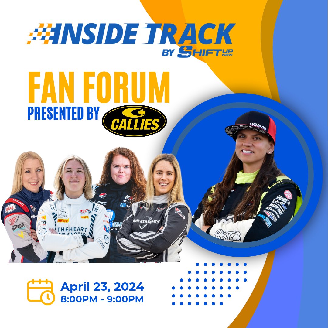 Come join us for the @ShiftUpNow x @CalliesPerforma Fan Forum happening TOMORROW!#ShiftUpNow #TheInsideTrack #FanForumPresentedbyCallies shiftupnow.member365.com/public/event/d…