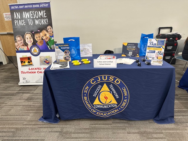 #CJUSD was out at the San Bernardino CountyWide career Expo this past Saturday. We are enjoying the time speaking about our current openings and what makes our district great.