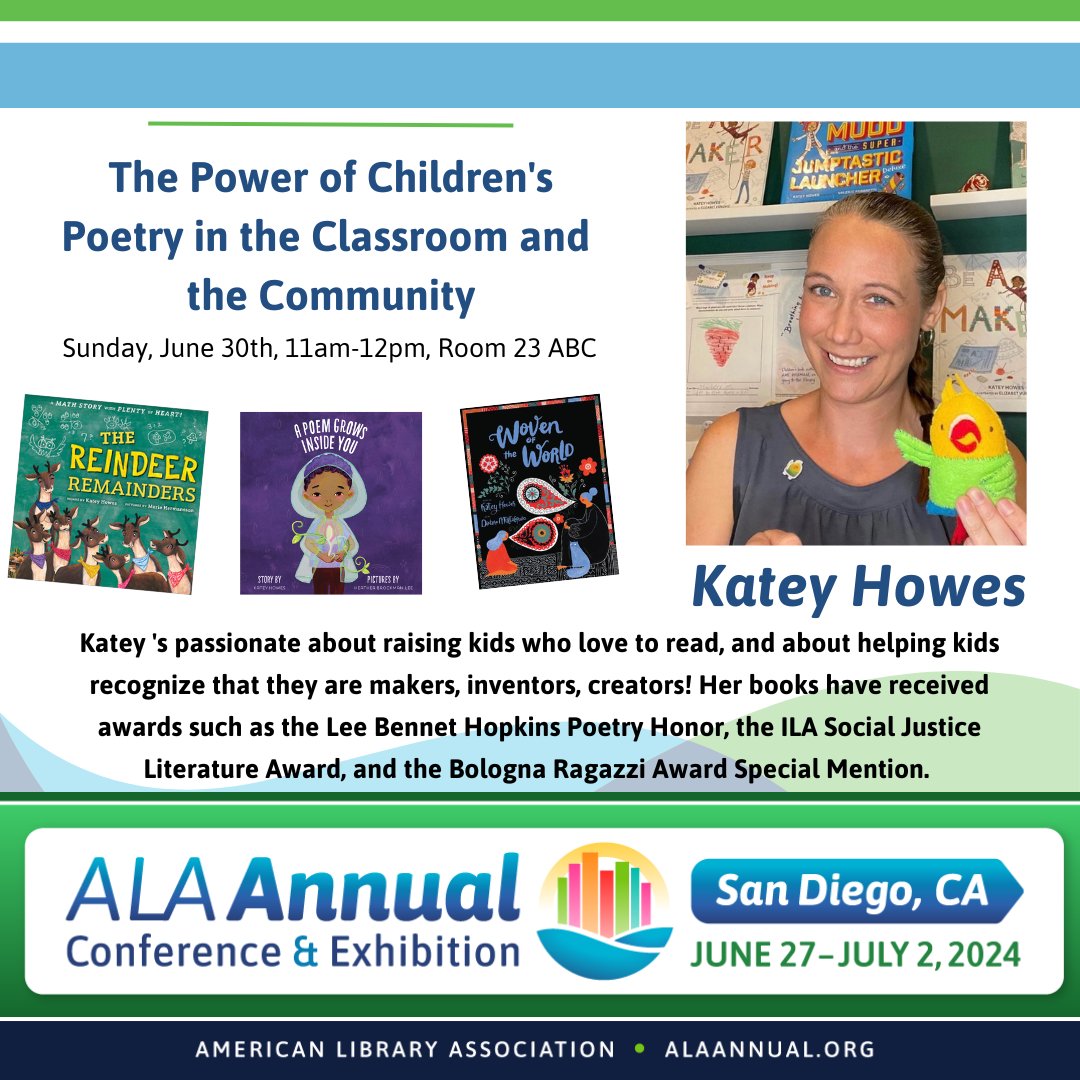 It's #nationalpoetrymonth so I am thrilled to announce our presentation was chosen for #ALAAC24! Join this stellar line-up on June 30th at 11am as we share recent & upcoming books - and the many ways poetry can act as a foundation, an exploration, an invitation & an inspiration!