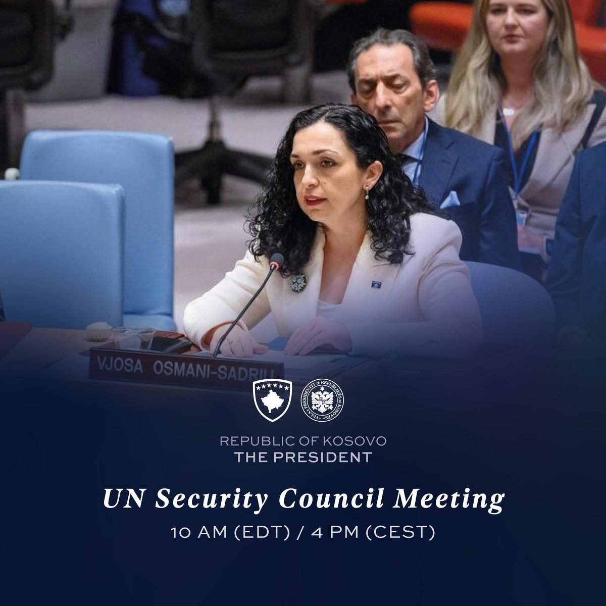 Shortly, on behalf of the Republic of Kosovo, I’ll be addressing the UNSC meeting. I will highlight Kosovo's remarkable progress and robust democracy, address the continuous destabilizing actions by Serbia, underscore the critical role of cooperation with our allies to overcome…