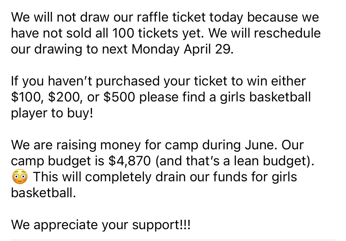 EaglesRc's tweet photo. Cash raffle is delayed! https://t.co/crt1GVvt6K