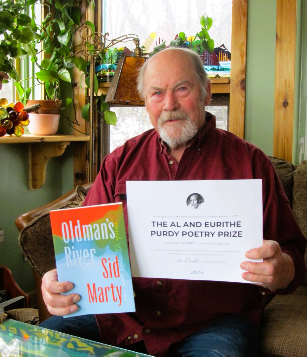 Congratulations to author Sid Marty who won the prestigious Al and Eurithe Purdy Poetry Prize for his book OLDMAN'S RIVER, published by LPG member @NeWestPress!