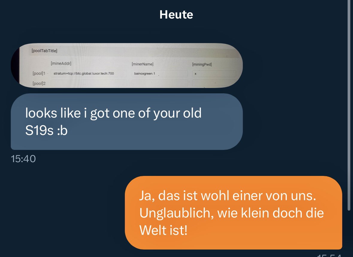 Einige Miner unserer Farm wurden vor kurzem in den Ruhestand versetzt und veräußert. Durch einen Zufall astronomischen Ausmaßes lebt der S19 weiter bei <a href="/kellermining/">Kellermining</a> und wandelt Sonnenenergie in frische #Bitcoin um!
