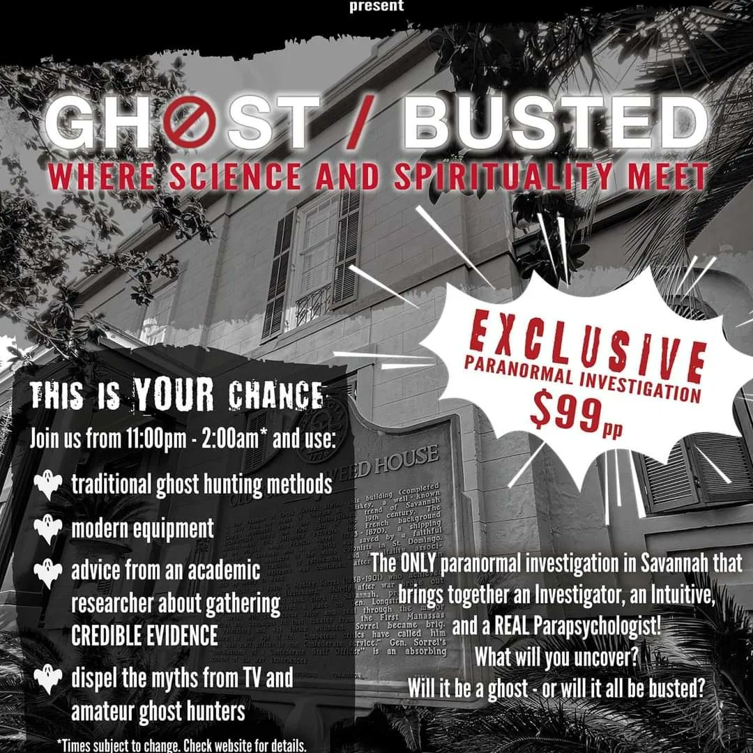 We have our last Ghost/Busted event this season coming up on Wednesday the 24th! This exclusive event allows you to learn what it really means to be a paranormal investigator by trying out old and modern methods as well as confirming or debunking your experiences.