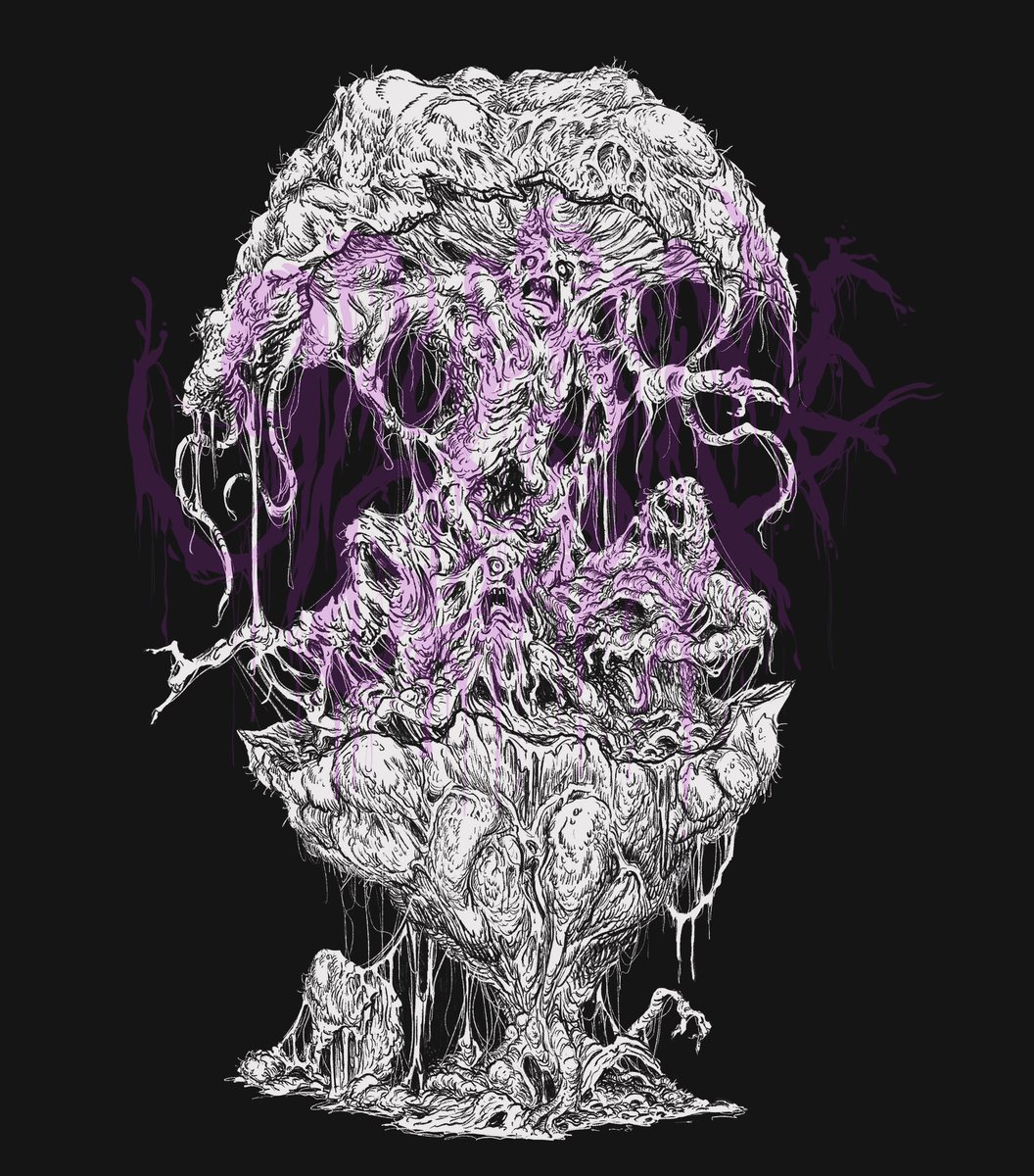 Again no idea what this mushroom cadaver breeding thing is. but u can have it. #deathmetalillustration #deathmetalart #deathmetal #deathmetalmusic #illustrator #gruesomegraphx