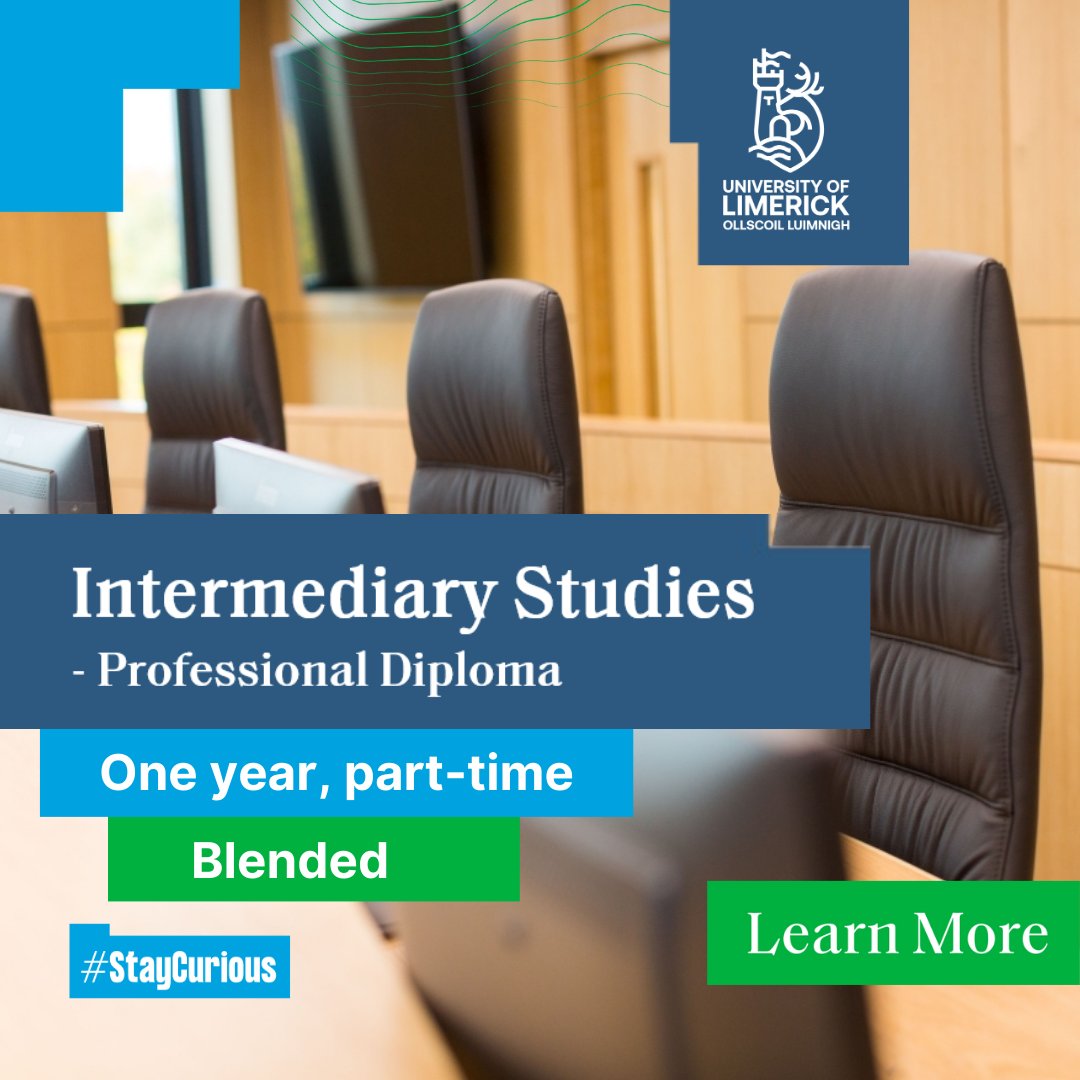 Intermediary Studies is a collaborative offering aimed at CORU-registered health and social care practitioners. Successful graduates of this programme will be eligible to be placed on a panel to work within the Irish justice system. Curious? Learn more: ul.ie/gps/courses/in…