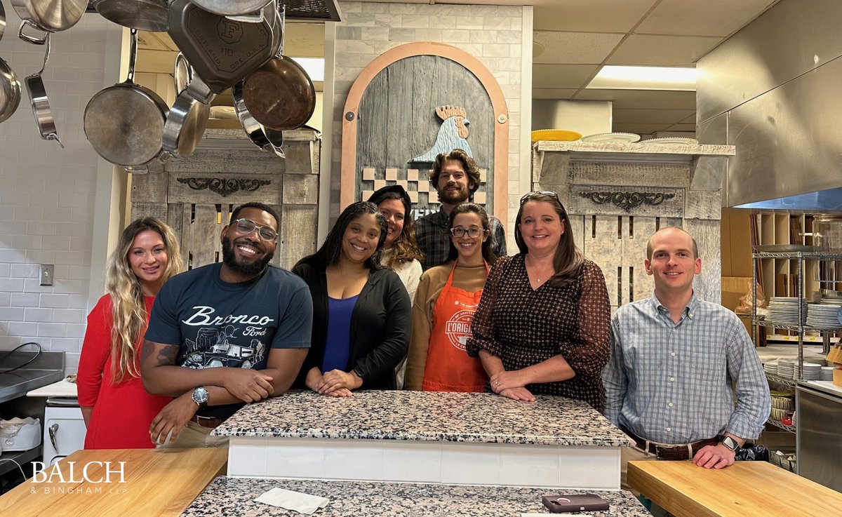 BalchBingham's tweet photo. Our Jackson office hosted an associate event to further facilitate team bonding and camaraderie. This year, our attorneys put their cooking skills to the test as they learned how to perfect a four course meal with The Everyday Gourmet. #TeamBalch #LifeAtBalch https://t.co/fyUkdqkbMv