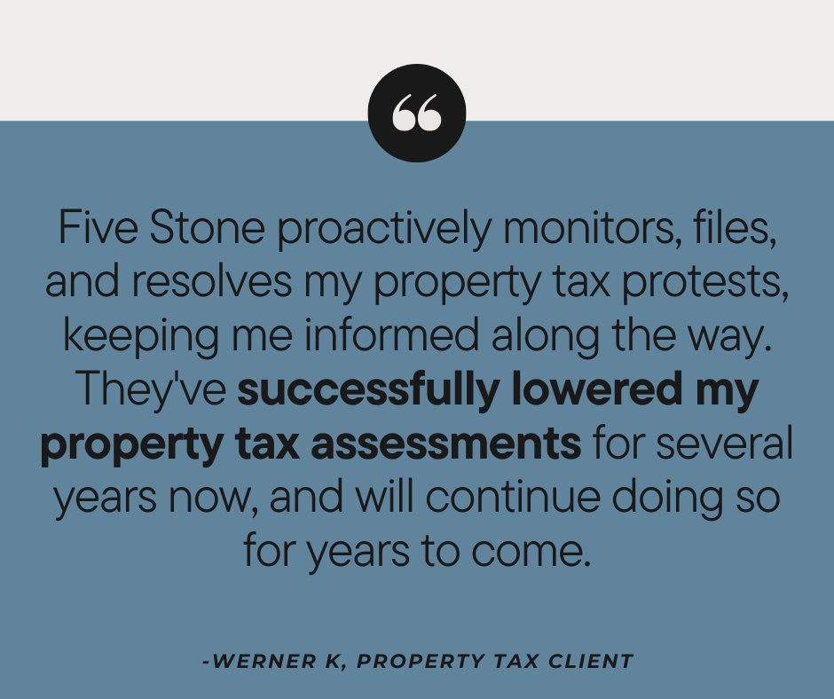 FiveStoneTax's tweet photo. Five Stone exists to make a positive impact on people’s lives. We would love to serve you by lowering your tax burden, and through the process positively impact the lives of many in need. Start saving today, register your property online at https://t.co/9PkICX22F6 https://t.co/sDX9tu2TYo