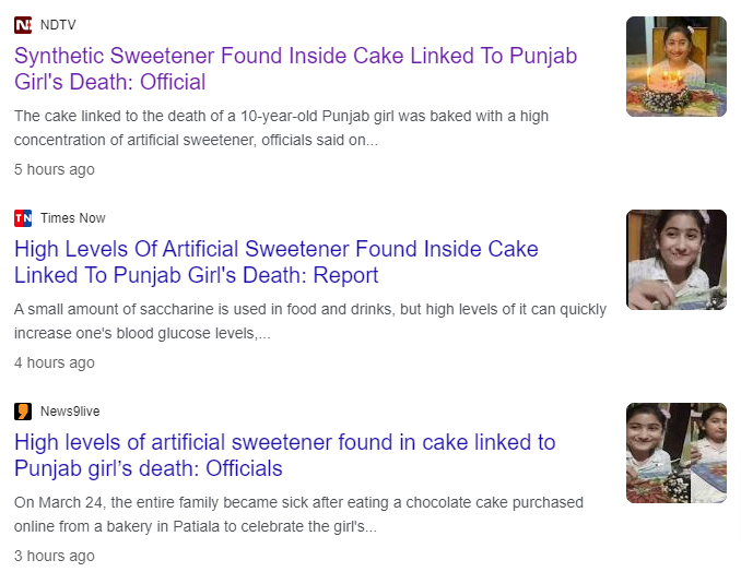 theliverdoc's tweet image. Sudden death due to saccharine artificial sweetener?

Again, as expected, like clockwork, the Indian news media never misses an opportunity to demonize artificial sweeteners and report without insight, with complete absence of critical thinking.

Tragically, a young girl died…