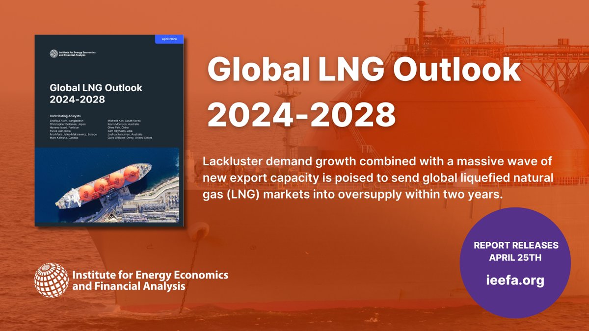 Our upcoming Global LNG Outlook 2024-2028 predicts that sluggish demand for #LNG, combined with a record increase in global export capacity through 2028, will likely thrust markets into an extended period of oversupply. Stay tuned for the release on Thursday, April 25th.