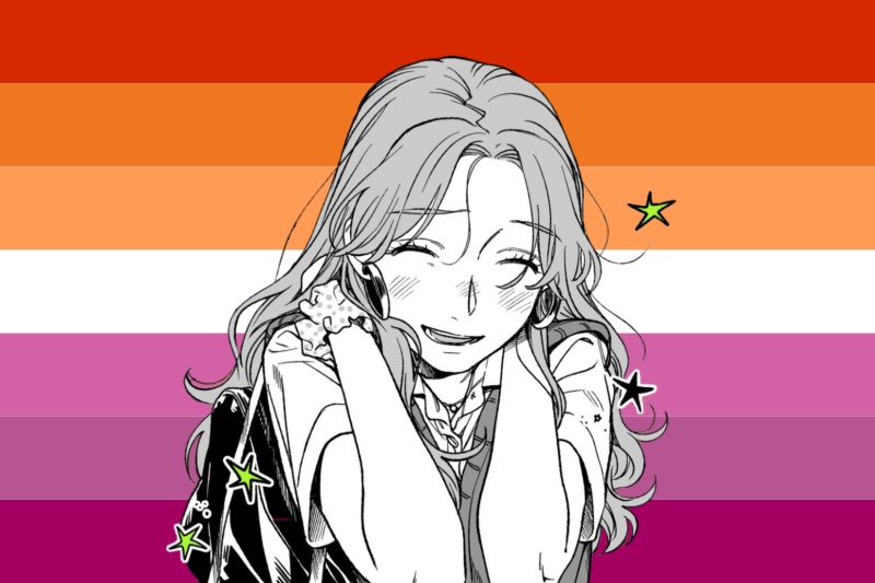 imbluemitsuki's tweet photo. happy lesbian visibility week to my favorite lesbian ever, aya oosawa ❤️🧡🤍 https://t.co/jq8cb5Q7oP