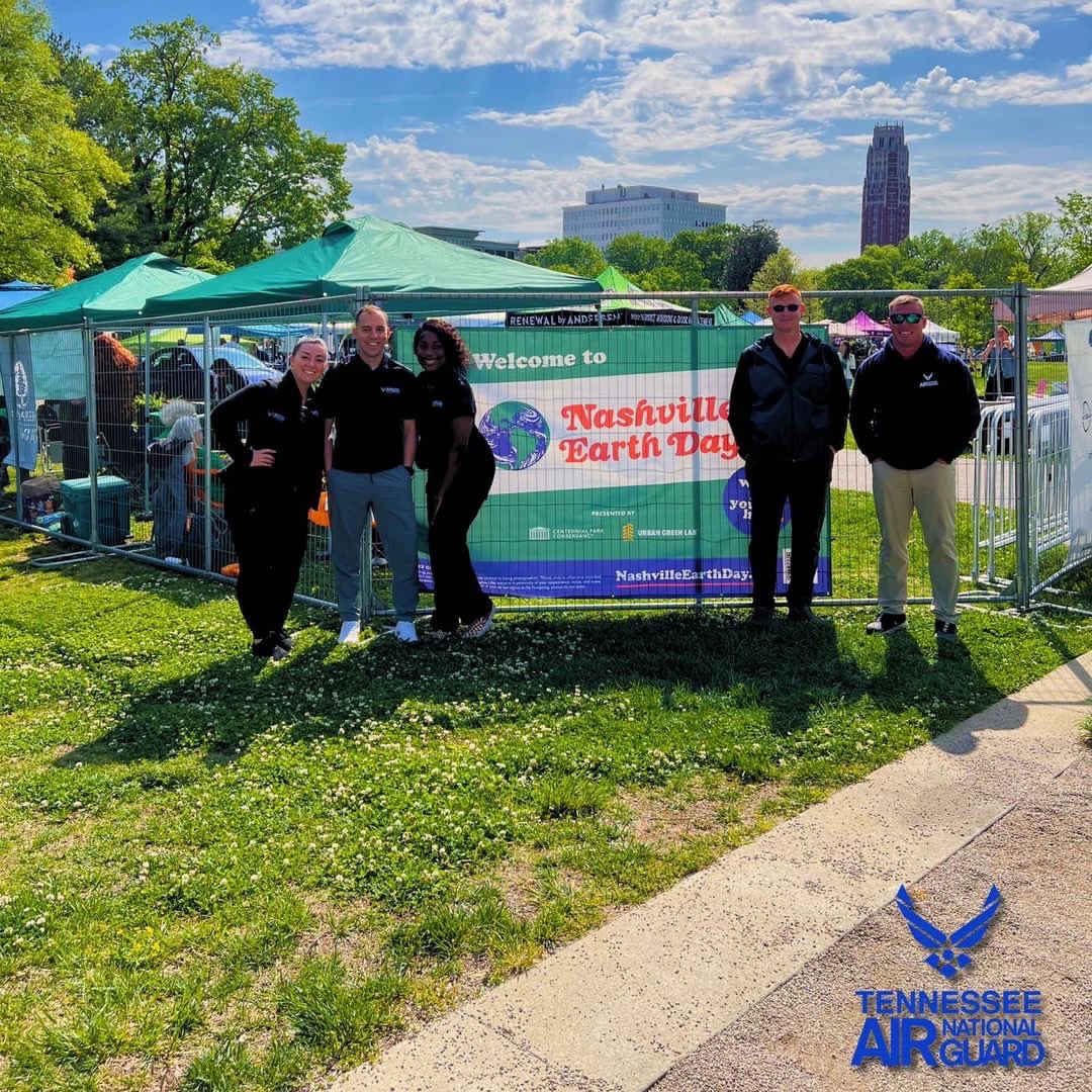 Happy Earth Day everyone! 🌎♻️ This past weekend, recruiters from the <a href="/118thWing/">118TH Wing</a> spent time at Nashville's Earth Day at Centennial Park, celebrating with our local community. 

#EarthDay #ReduceReuseRecycle #118thWing #NashvilleEarthDay